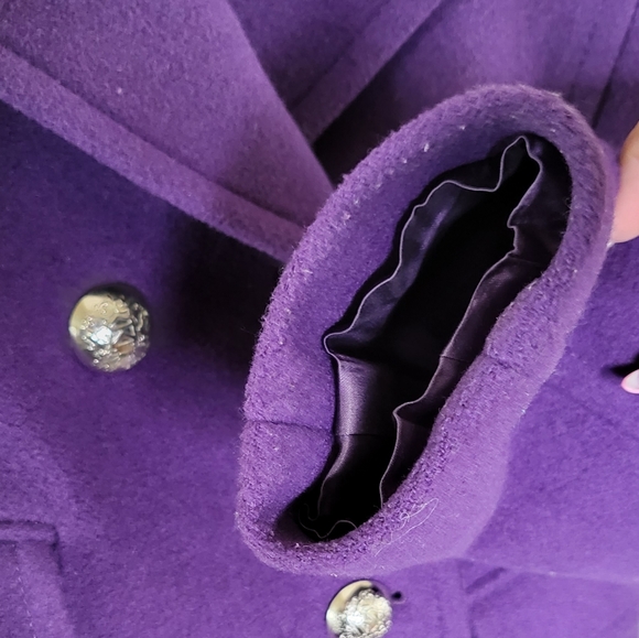 Michael Kors purple double breastfed  pea coat size Small - Picture 9 of 9